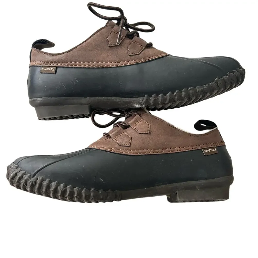 JBU by Jambu Women’s Glenda Black and Brown Waterproof Duck Shoes